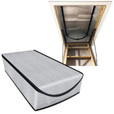 Storystore attic door insulation cover 25x54-11 with zipper reduces drafts and dust entry.