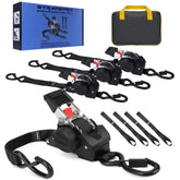 StrapsPro retractable ratchet strap 1in x 10ft with smooth tensioning for motorcycle cargo.