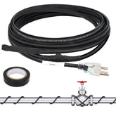 Strdfeve 12ft heating cable wrapped around a pipe with thermostat control for warmth