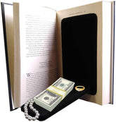 Streetwise large hardbound book safe cover blends with shelf decor while hiding valuables.