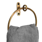 Stylentdecor solid brass towel ring close-up with premium finish for stylish bathroom design.