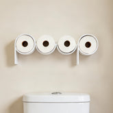 Stylor Poop Sign toilet paper holder with lettered design for playful bathroom storage