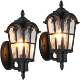 Sucolite outdoor wall light with water ripple glass for porch spaces
