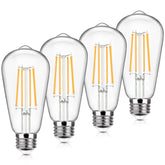 Sucolite vintage LED Edison bulb in clear glass creates a classic dining ambiance with warm glow.