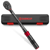 SUERCUP torque wrench in 3/8 drive with clear dual-scale readings for accuracy