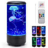 SUKIND Jellyfish Lamp displaying 7-color change for calming ambiance.