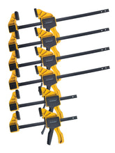 Sunbaba 6 pack clamps in a woodworking setup for secure, flush joints