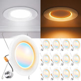 Sunco 12-pack 6-inch downlight with night light for ambient entryway illumination.