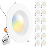 Sunco Lighting 12-pack 6-inch recessed downlight front view with bright, even illumination