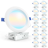 Sunco 12-pack 6in LED downlight with junction box for easy ceiling retrofit
