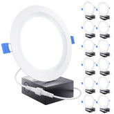 Sunco 12-pack 6-inch LED downlight with junction box for quick installation.