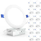 Sunco Lighting 12-pack 6-inch LED downlight canless design for clean ceiling installs