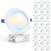 Sunco 24-pack 6-inch LED downlights with junction box for fast canless installation.