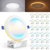 Sunco 24-pack 6-inch recessed light with night light for energy-efficient ceiling illumination.
