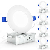 Sunco 4in LED downlight with junction box for quick, safe ceiling installation.
