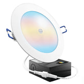 Sunco 6-inch motion sensor LED downlight with junction box for quick retrofit.
