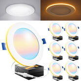 Sunco Lighting 6-inch recessed downlight with night light for cozy ambient glow.