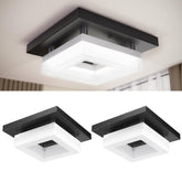 Sunco 8-inch square LED flush mount in black for modern spaces.