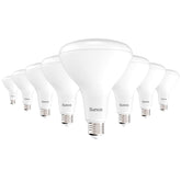 Sunco BR40 LED bulb packaging highlights easy install and energy efficiency.