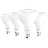 Sunco BR40 LED bulb with warm 3000K tone for cozy living areas.
