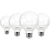 Sunco G25 LED globe bulb front view with frosted finish for soft bathroom lighting.