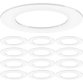 Sunco Goof Ring with 6-7 inch outer diameter fits 4-inch recessed lights for a clean ceiling.