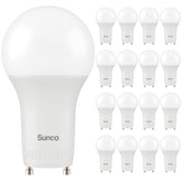 Sunco GU24 LED bulb dimmable close-up showing smooth light control