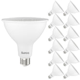 Sunco Lighting PAR38 outdoor flood bulbs, wet rated for reliable exterior illumination.