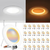Sunco Lighting 6-inch recessed downlight with night light for seamless night illumination.