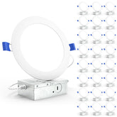 Sunco Lighting 24-pack recessed 6-inch LED downlights with junction box for quick install.