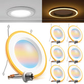 Sunco Lighting 6-inch downlight with night light for ambient evening illumination.