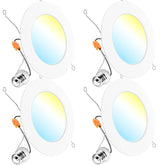 Sunco Lighting 6-inch flat retrofit downlight front view delivering bright illumination for living rooms.