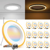 Sunco Lighting 6-inch recessed downlight with night light for cozy hallway ambience.