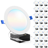 Sunco Lighting 6-inch ultra-thin LED downlight, bright 1500 lumens for living spaces.