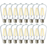 Sunco Lighting ST64 Edison bulb front view shows clear filament glow for vintage ambience