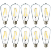 Sunco Lighting ST64 clear vintage filament bulb in a chandelier for warm ambience