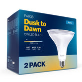 Sunco PAR38 dusk-to-dawn bulb front view highlighting entryway illumination