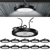 Sunco UFO High Bay front view showing bright 21000 lumens for large warehouses