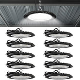 Sunco UFO High Bay 150W front view delivers bright warehouse lighting.