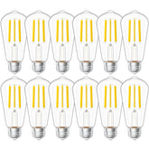 Sunco Lighting vintage LED Edison bulbs with clear glass in 12-pack for warm ambient lighting