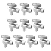 SUNGATOR 10-pack angle stop valve close-up with PEX to 3/8 in compression, durable