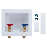SUNGATOR push-fit outlet box front view highlights compact, space-saving design for laundry installations.