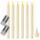 Sunjas 10 inch ivory flameless taper candle glows softly for safe ambiance