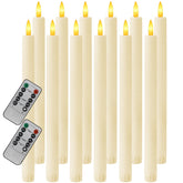 Sunjas flameless taper candles 10-inch ivory glow safely on a dining table