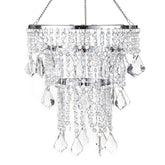 Sunli House acrylic chandelier with mini beaded shade enhances living room ambience