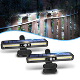 Sunlight Encounter clip-on solar light attached to a fence for perimeter lighting