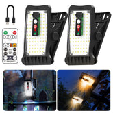 Sunlight Encounter clip-on solar motion light for gutters, bright night visibility without drilling.