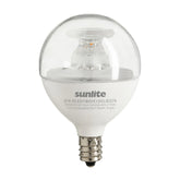Sunlite G16.5 globe bulb in clear glass for vanity lighting.