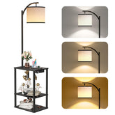 SUNMORY floor lamp with table offering ambient lighting and a convenient surface.