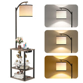 SUNMORY floor lamp with table assembled for a compact, multitasking living space.